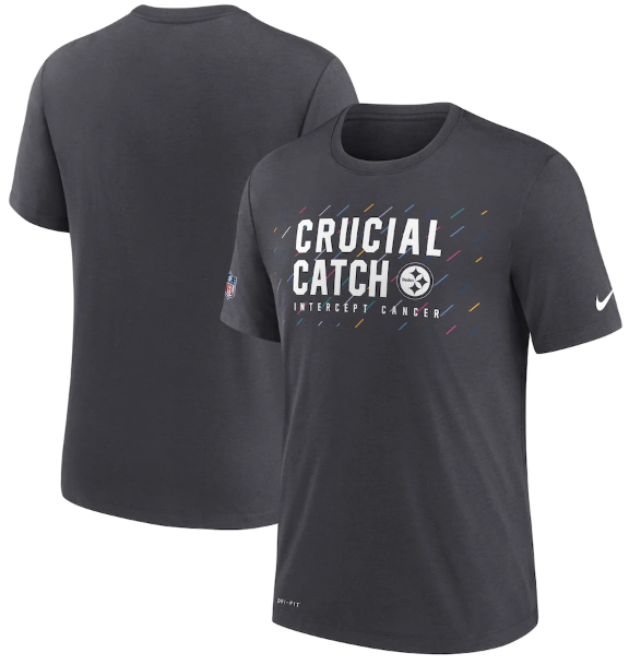 Men's Pittsburgh Steelers Charcoal 2021 Crucial Catch Performance T-Shirt Men's Pittsburgh Steelers Charcoal 2021 Crucial Catch Performance T-Shirt